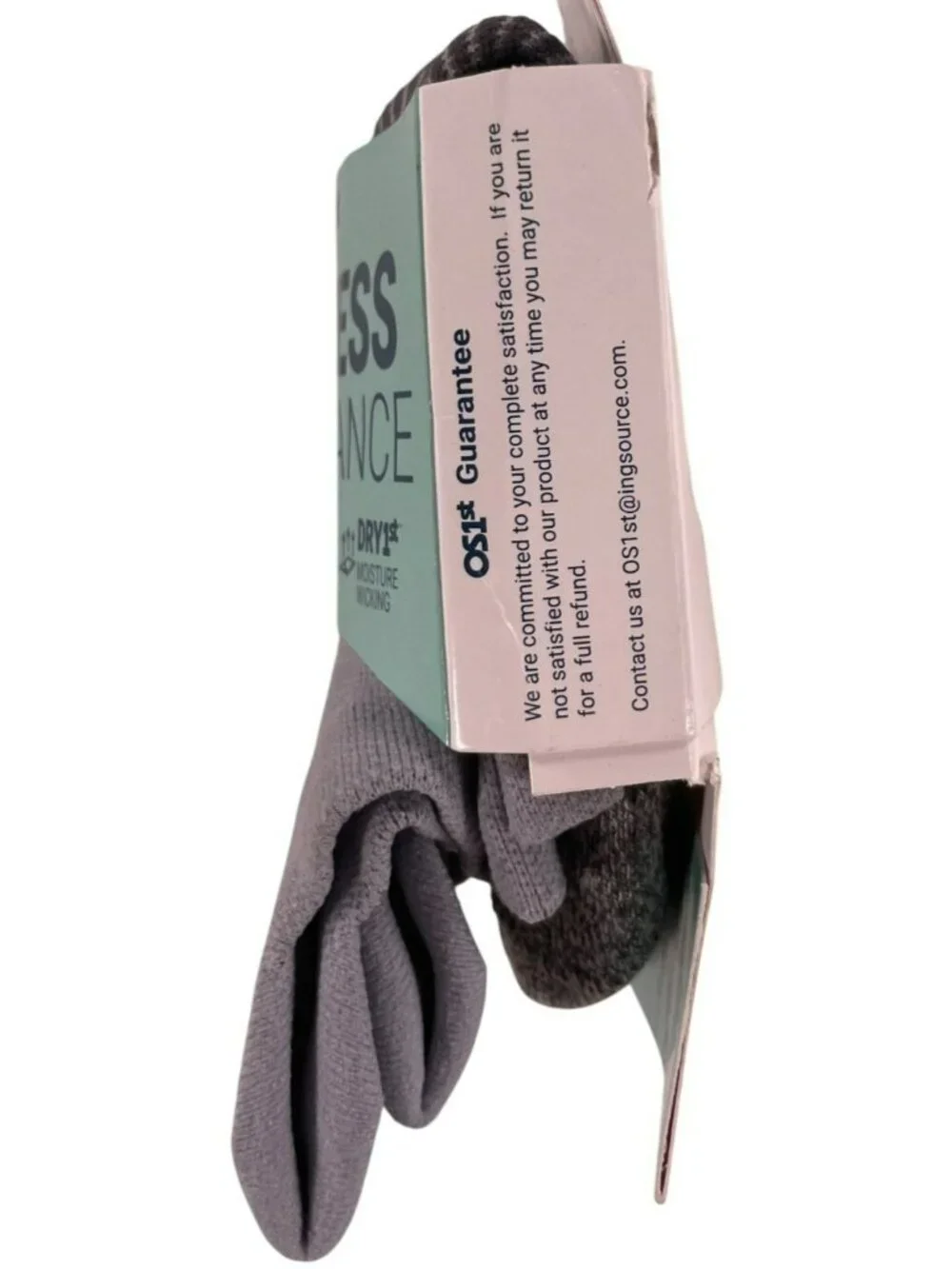 OS1st Wellness Performance Socks NoShow Diabetic Friendly Gray Charcoal Sz L NEW